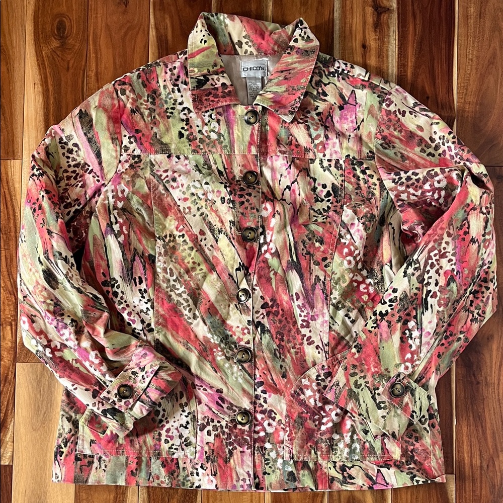 Chico’s metallic patterned jacket - size 2
